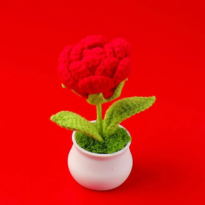 Handmade Crochet Rose Plush – Potted Flower Decor Gift for Her - for just $15.95! 
