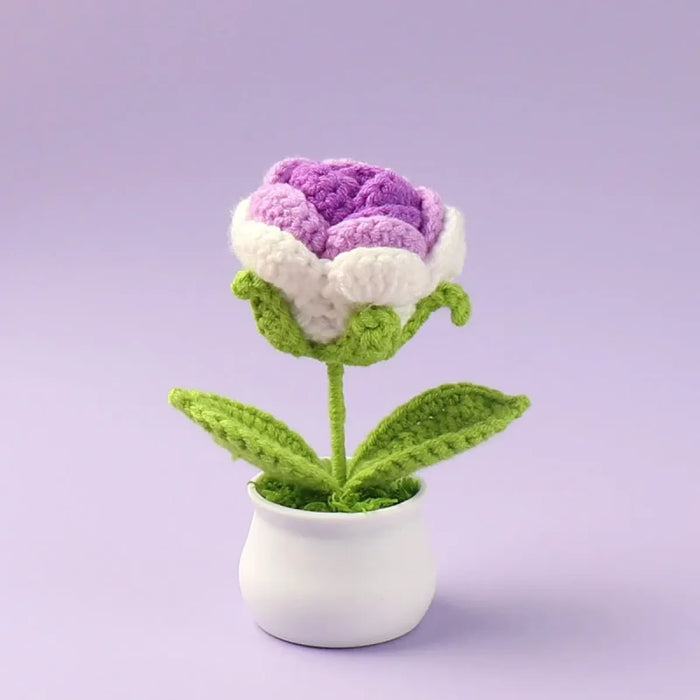 Handmade Crochet Rose Plush – Potted Flower Decor Gift for Her - for just $15.95! 