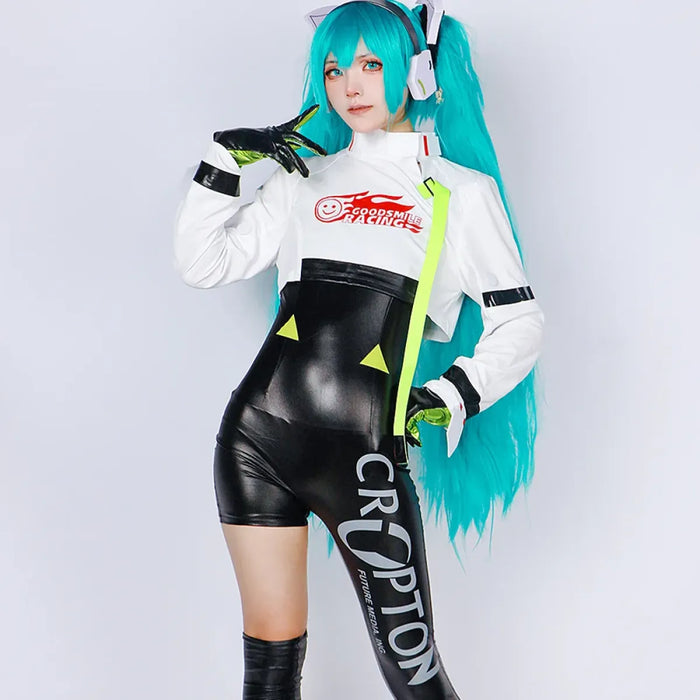 Hatsune Miku Racing 2022 Cosplay Costume – Full Bodysuit with Wig and Gloves - for just $131.95! 