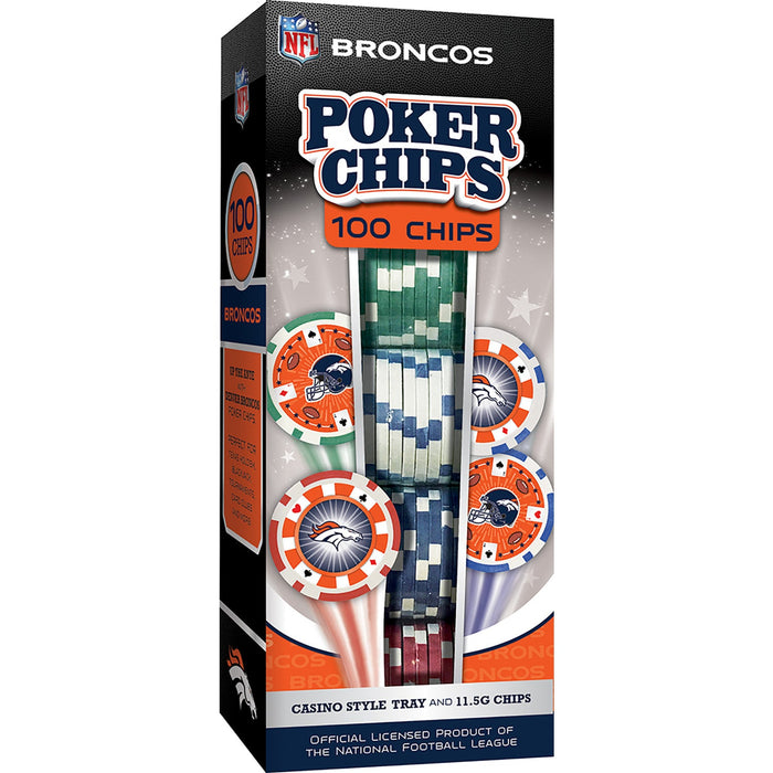 Denver Broncos 100 Piece Poker Chips - Just $23.99! Shop now at Retro Gaming of Denver