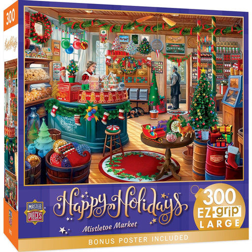 Happy Holidays - Mistletoe Market 300 Piece EZ Grip Jigsaw Puzzle - for just $14.99! 