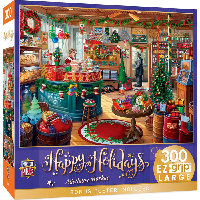 Happy Holidays - Mistletoe Market 300 Piece EZ Grip Jigsaw Puzzle - for just $14.99! 