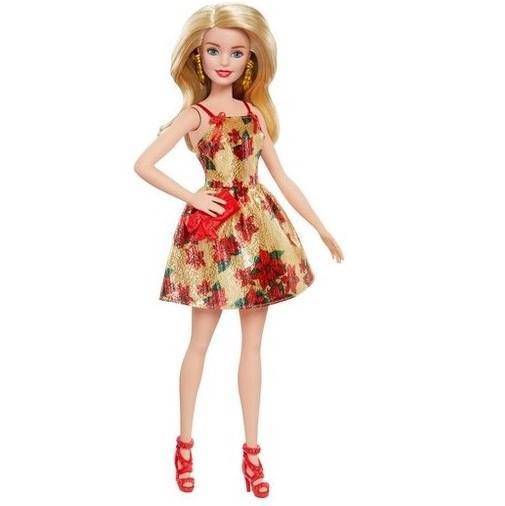 Holiday look Barbie Blonde Doll - FTF78 - for just $22.67! 
