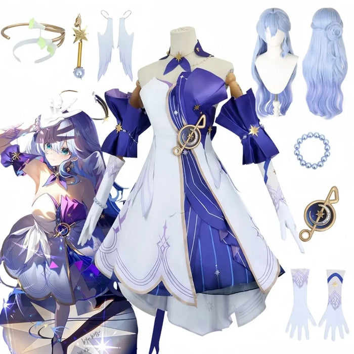 Honkai Star Rail March 7th Cosplay Costume with Wig & Accessories - for just $50.95! 