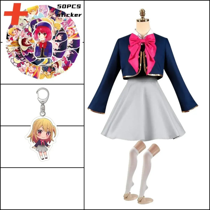 OSHI NO KO Ai Hoshino Cosplay Costume - Lolita Pink Uniform Dress - for just $21.99! 