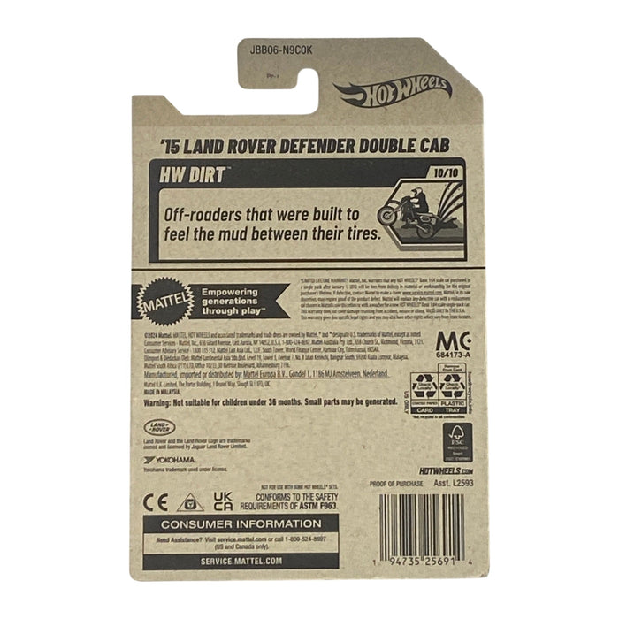Hot Wheels '15 Land Rover Defender Double Cab - HW Dirt 10/10 - for just $2.99! 