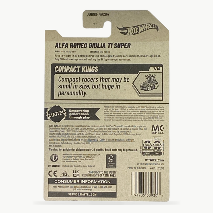 Hot Wheels Alfa Romeo Giulia TI Super | Compact Kings Series 7/10 - for just $2.49! 