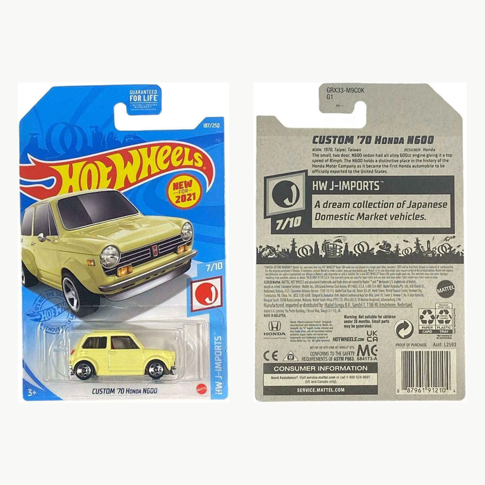 Hot Wheels Custom '70 Honda N600 | J-Imports Series 7/10 - for just $2.49! 