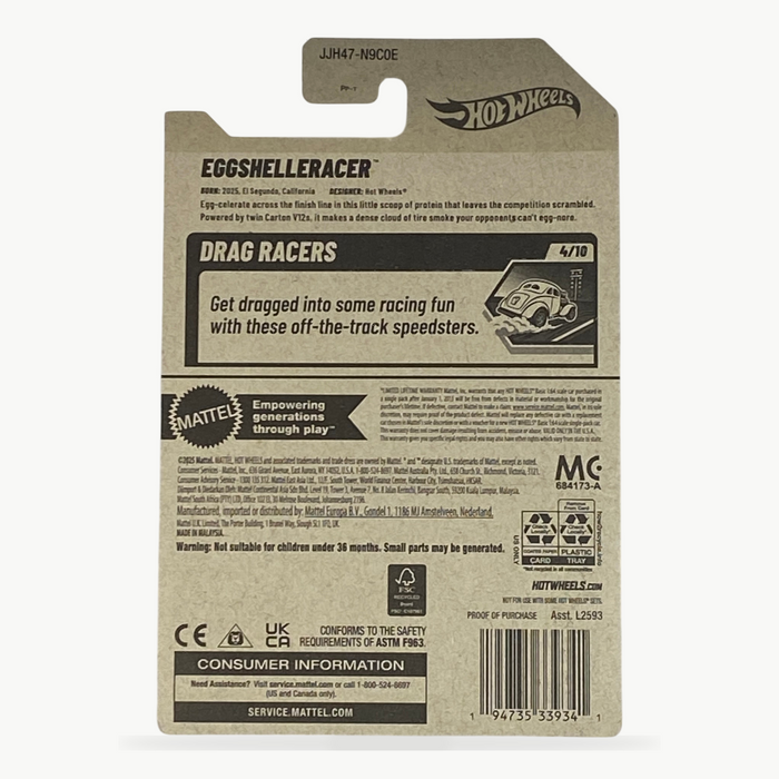 Hot Wheels EggShelleRacer | Drag Racers Series 4/10 - for just $2.49! 