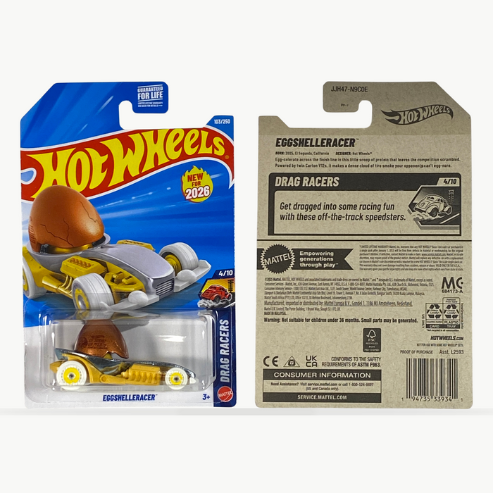 Hot Wheels EggShelleRacer | Drag Racers Series 4/10 - for just $2.49! 
