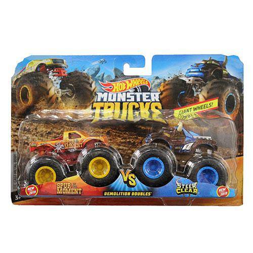 Hot Wheels Monster Trucks 1:64 Demolition Doubles 2-Pk - Spur Moment Vs Steer Clear - Just $21.47! Shop now at Retro Gaming of Denver