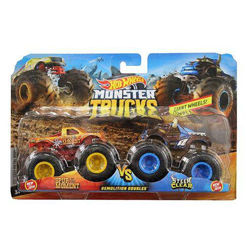 Hot Wheels Monster Trucks 1:64 Demolition Doubles 2-Pk - Spur Moment Vs Steer Clear - for just $22.67! 