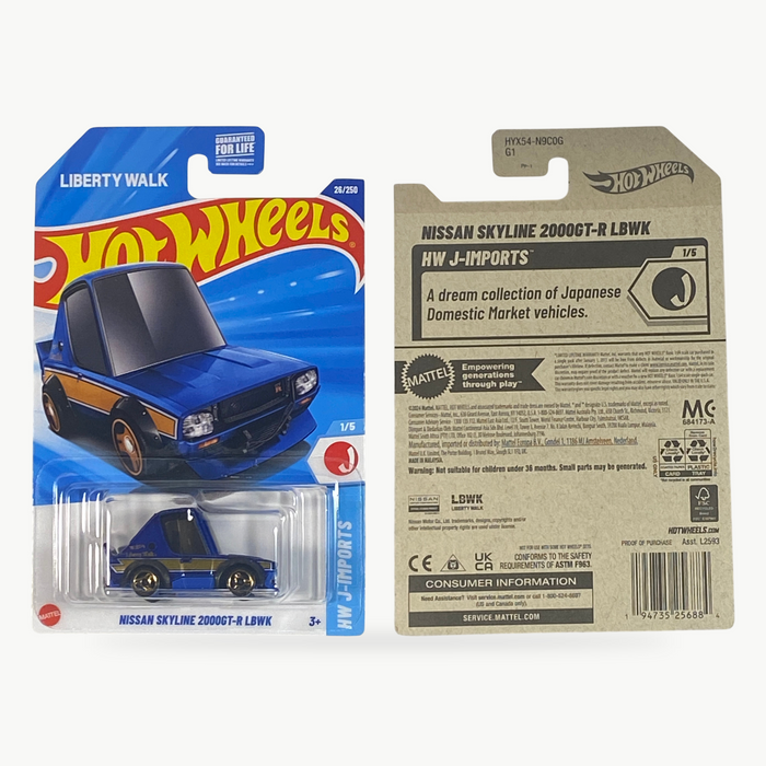 Hot Wheels Nissan Skyline 2000GT-R LBWK | J-Imports Series 1/5 - for just $2.49! 
