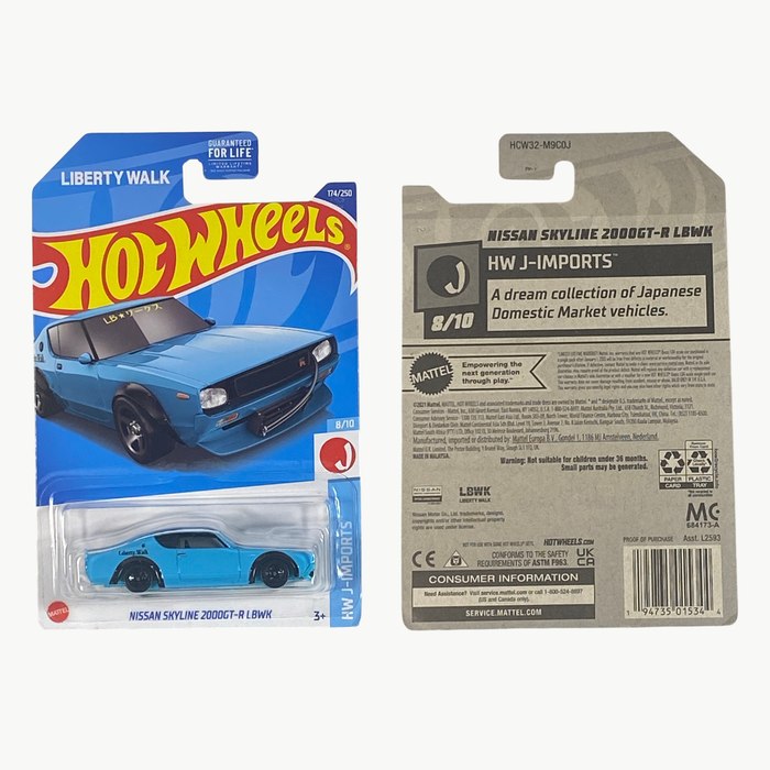 Hot Wheels Nissan Skyline 2000GT-R LBWK | J-Imports Series 8/10 - for just $2.49! 