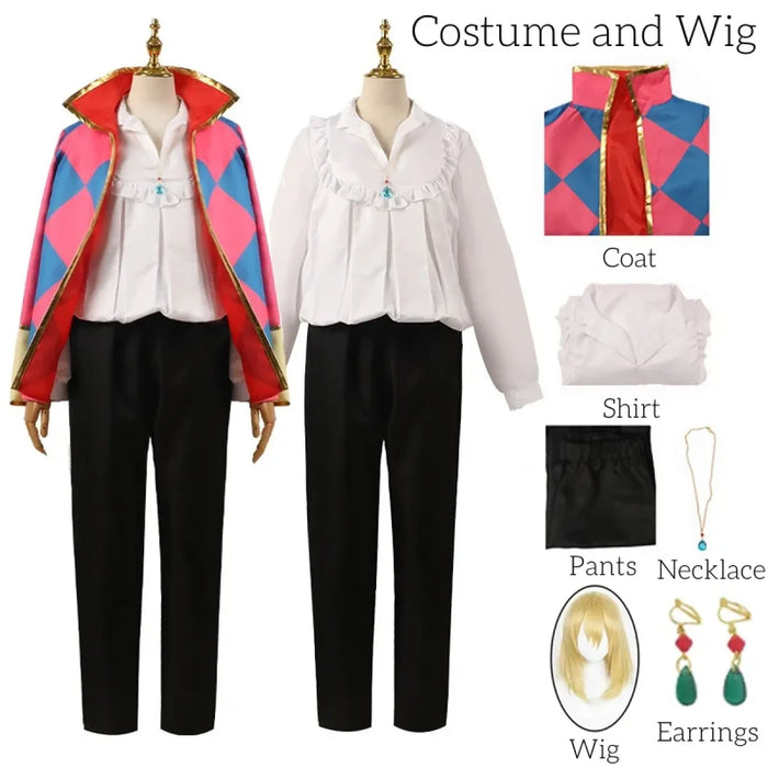 Howl Cosplay Costume – Howl's Moving Castle Outfit with Wig & Accessories - for just $97.95! 