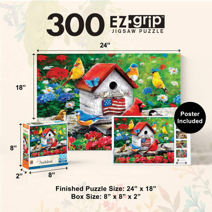 Audubon - An American Birdhouse 300 Piece EZ Grip Jigsaw Puzzle - for just $14.99! 