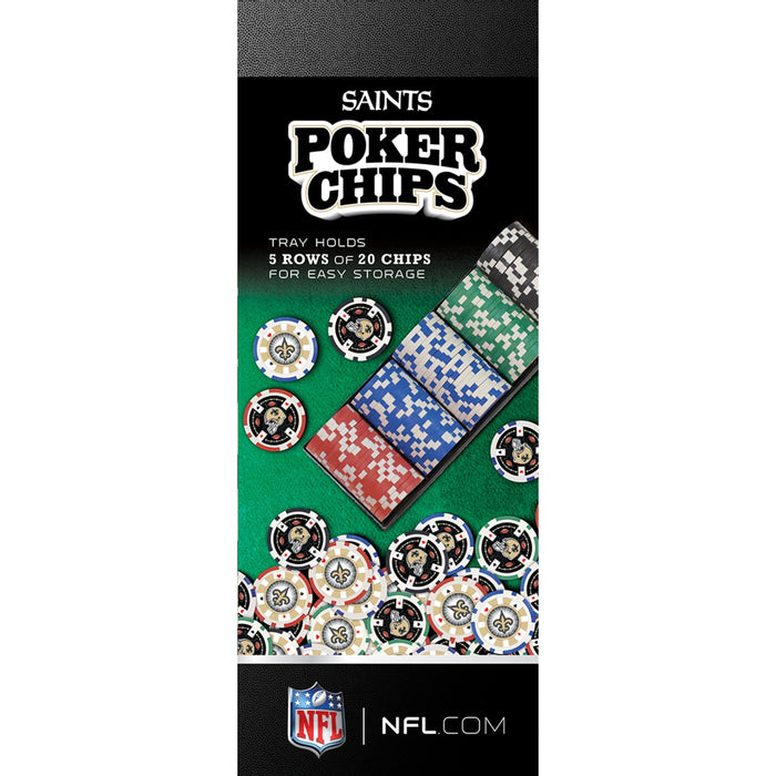 New Orleans Saints 100 Piece Poker Chips - Just $29.99! Shop now at Retro Gaming of Denver