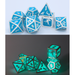 Solid Metal Draconis Dice set - Glow In the Dark Blue - Just $39.99! Shop now at Retro Gaming of Denver