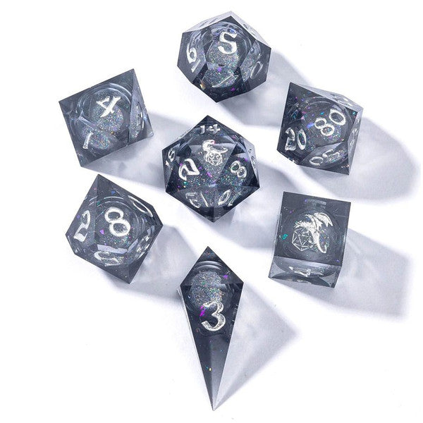 7-Set Captured Magic Rainbow-  Polyhedral Dice Set - Liquid Core - for just $59.99! 