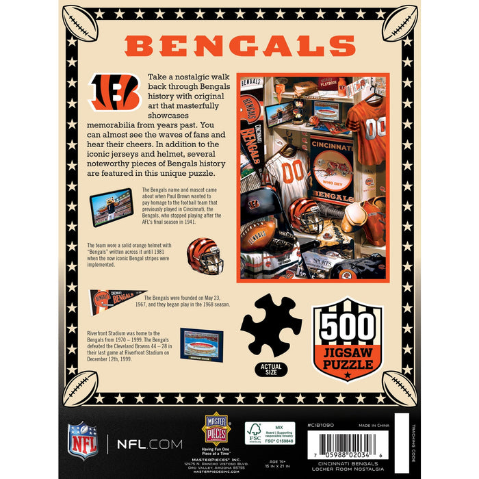 Cincinnati Bengals - Locker Room 500 Piece Jigsaw Puzzle - Just $16.99! Shop now at Retro Gaming of Denver