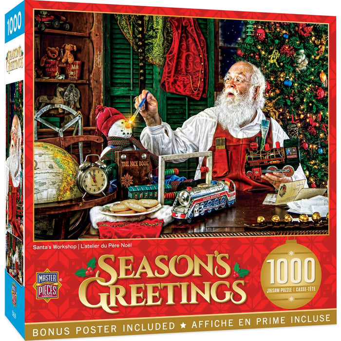 Season's Greetings - Santa's Workshop 1000 Piece Jigsaw Puzzle - Just $16.99! Shop now at Retro Gaming of Denver