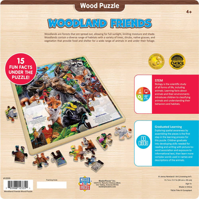 Wood Fun Facts - Woodland Friends 48 Piece Wood Jigsaw Puzzle - for just $14.99! 