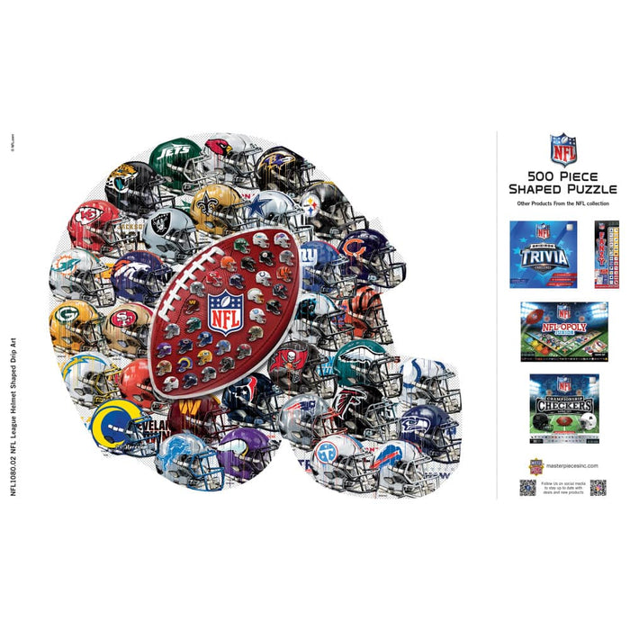 NFL - Helmet Drip Art 500 Piece Shaped Jigsaw Puzzle - for just $16.99! 
