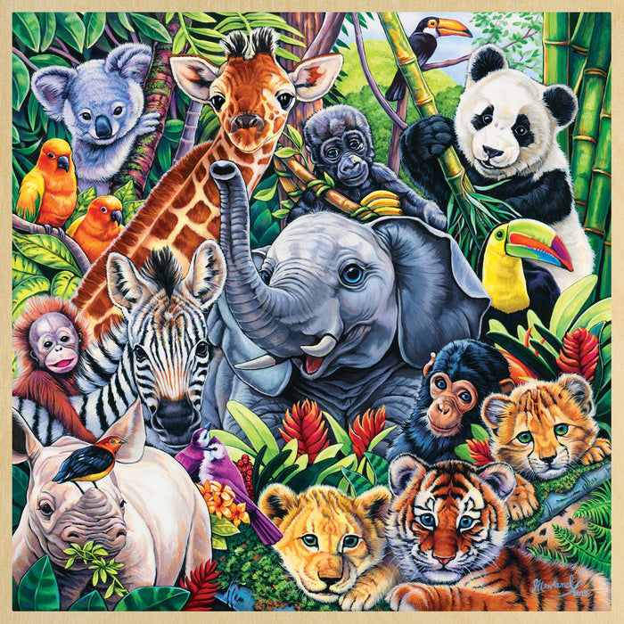 Wood Fun Facts - Safari Friends 48 Piece Wood Jigsaw Puzzle - Just $12.99! Shop now at Retro Gaming of Denver