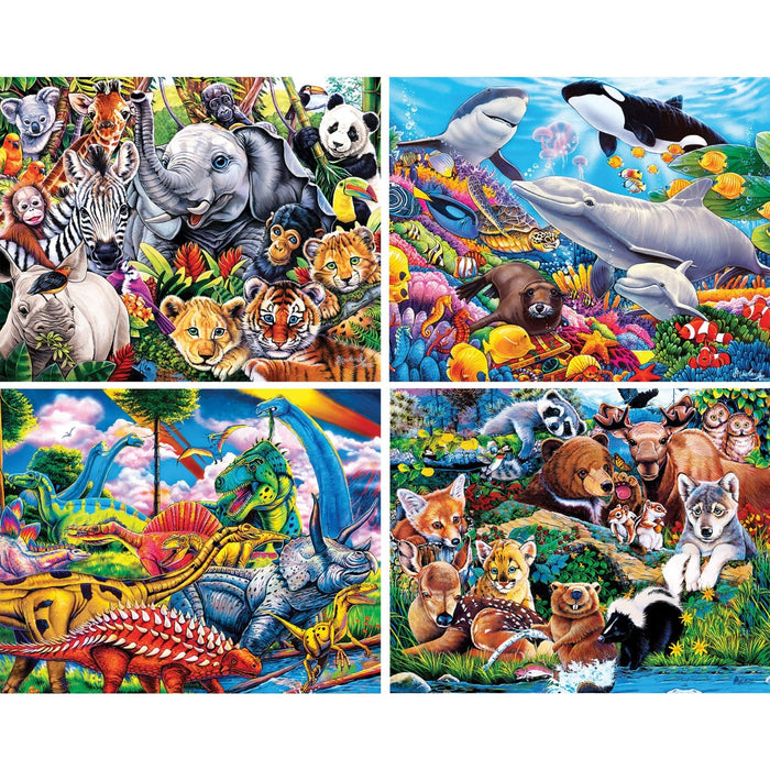 World of Animals 100 Piece Jigsaw Puzzles 4-Pack V1 - for just $14.99! 