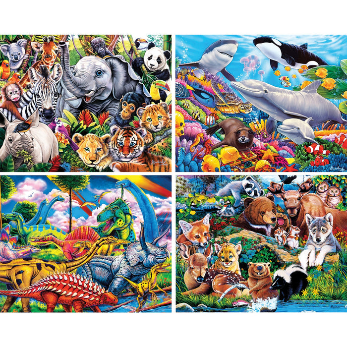 World of Animals 100 Piece Jigsaw Puzzles 4-Pack - Just $14.99! Shop now at Retro Gaming of Denver