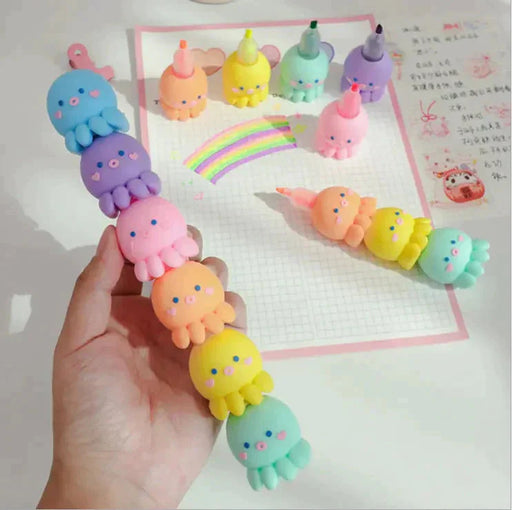 6 Color So Cute Octopus Fluorescent Highlighter - Just $4.99! Shop now at Retro Gaming of Denver