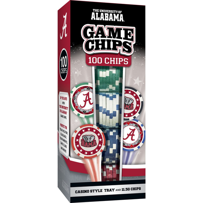 Alabama Crimson Tide 100 Piece Poker Chips - Just $29.99! Shop now at Retro Gaming of Denver