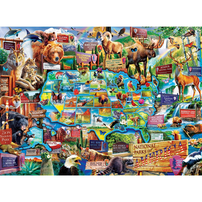 USA Map of the National Parks - 100 Piece Jigsaw Puzzle - for just $12.99! 