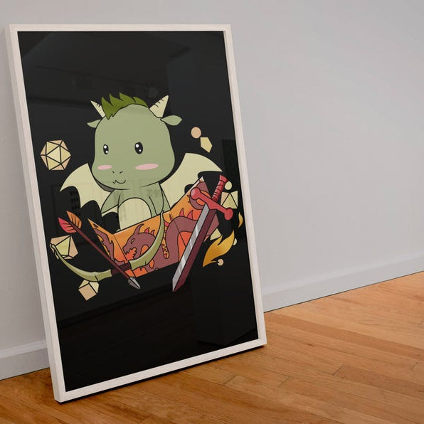 DND Wall Art - Baby Dragon - DND - Gift For Dnd - D20 Gift Picture- Game Master - Adventure - RPG Poster - Geek Gift - Just $16! Shop now at Retro Gaming of Denver