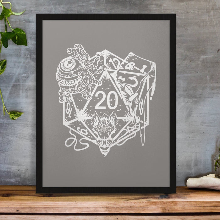 DND Framed Wall Art - Dice Art - DND - Gift For Dnd - D20 Gift Picture- Game Master - Adventure - RPG Poster - Just $30.50! Shop now at Retro Gaming of Denver