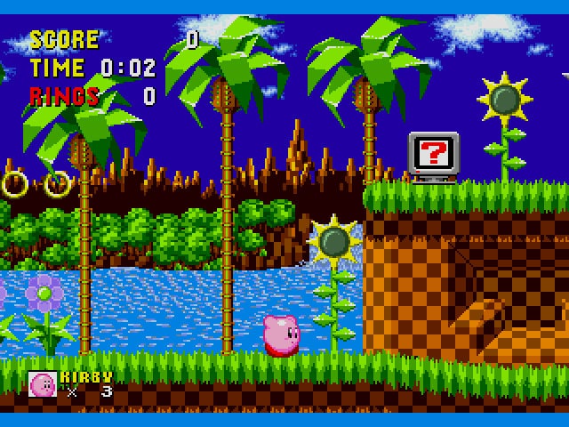 Kirby in Sonic the Hedgehog Sega Genesis Game - for just $19.99! 