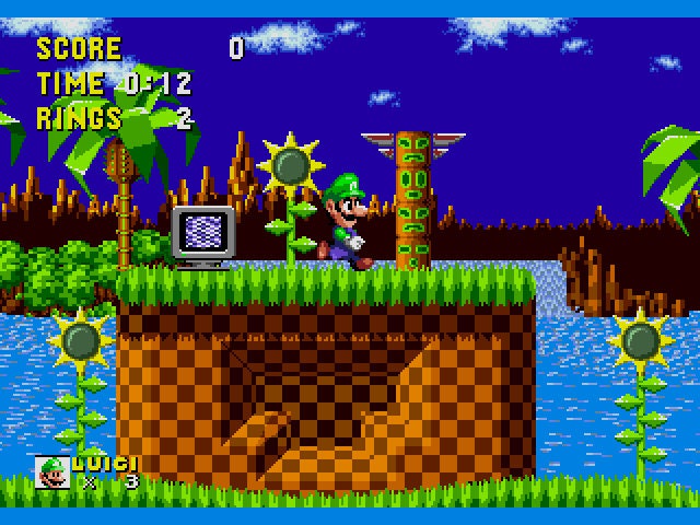 Luigi in Sonic the Hedgehog Sega Genesis Game Cart - for just $19.99! 
