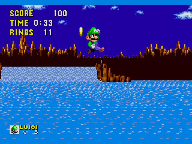 Luigi in Sonic the Hedgehog Sega Genesis Game Cart - for just $19.99! 