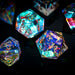 Hand Carved  Gemstone Dichroic Glass Polyhedral Dice (With Box) DnD Dice Set - RPG Game DND MTG Game - Premium Gemstone Dice - Just $24.99! Shop now at Retro Gaming of Denver