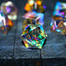 Hand Carved  Gemstone Dichroic Glass Polyhedral Dice (With Box) DnD Dice Set - RPG Game DND MTG Game - Premium Gemstone Dice - Just $24.99! Shop now at Retro Gaming of Denver