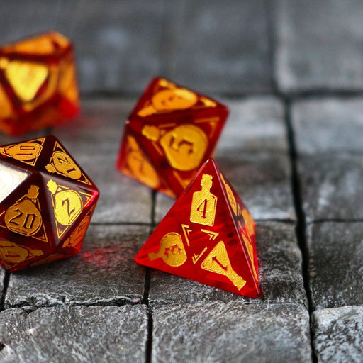Health Potion Red Zircon Glass (And Box) Polyhedral Dice DND Set - Premium Gemstone Dice - Just $19.99! Shop now at Retro Gaming of Denver