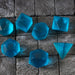 Hand Carved Blue Zircon Glass (And Box) Polyhedral Dice DND Set - Premium Gemstone Dice - Just $18.99! Shop now at Retro Gaming of Denver
