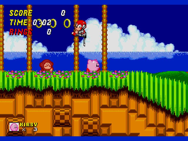 Kirby in Sonic the Hedgehog 2 Sega Genesis Game Cart Repro - for just $19.99! 