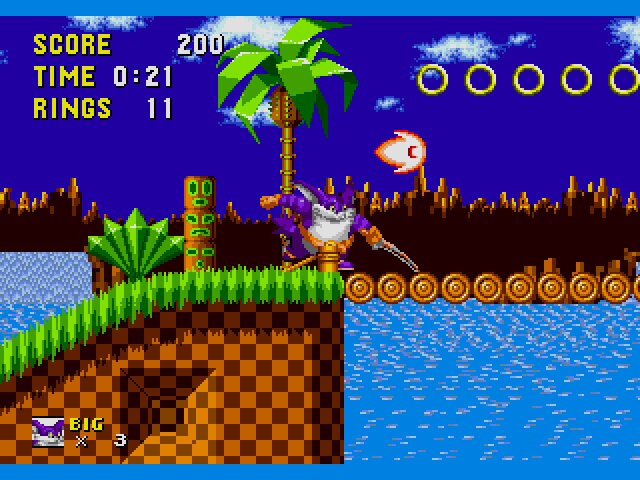 Big the Cat in Sonic the Hedgehog Sega Genesis Game Cart Repro - for just $19.99! 