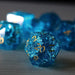 Blue Lightning Glass Cracked Glass (And Box) Polyhedral Dice DND Set - Premium Gemstone Dice - Just $22.99! Shop now at Retro Gaming of Denver