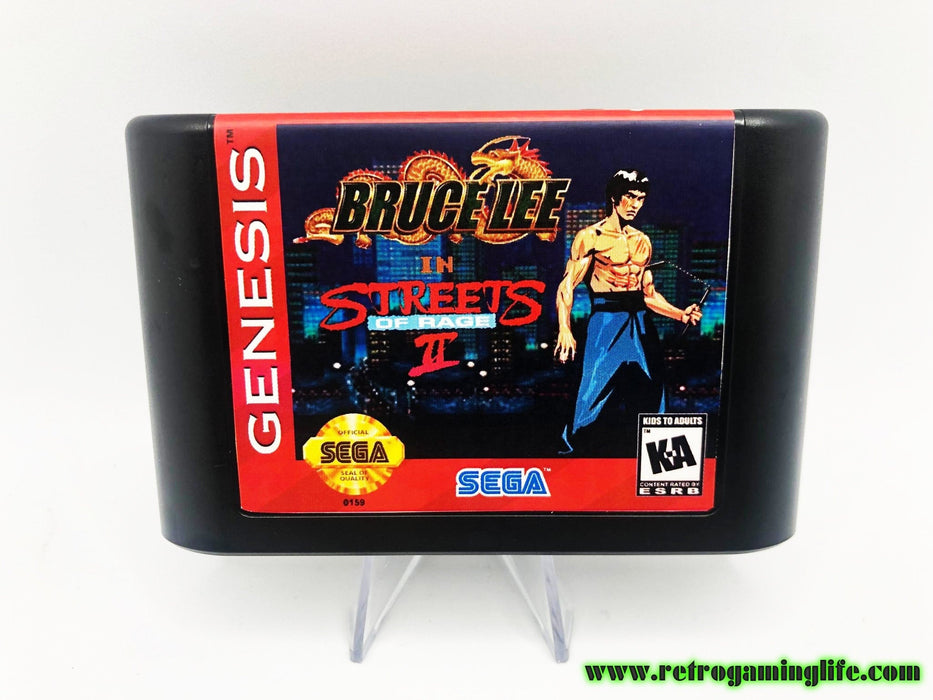 Bruce Lee in Streets of Rage 2 Sega Genesis Game Cart Repro - for just $19.99! 
