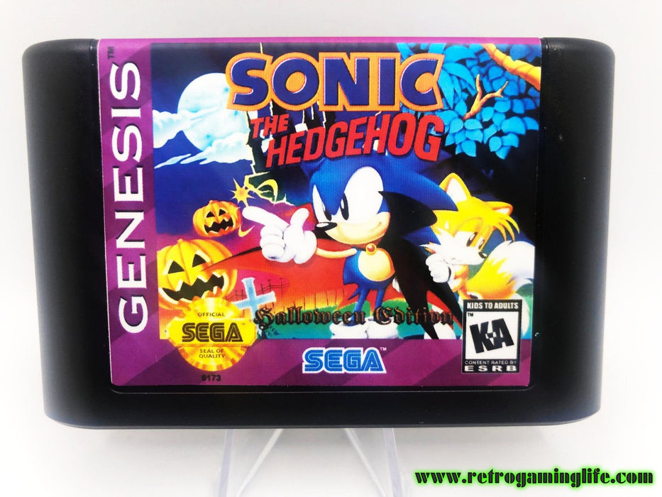 Sonic the Hedgehog Halloween Edition Sega Genesis Game Cart Repro - for just $19.99! 