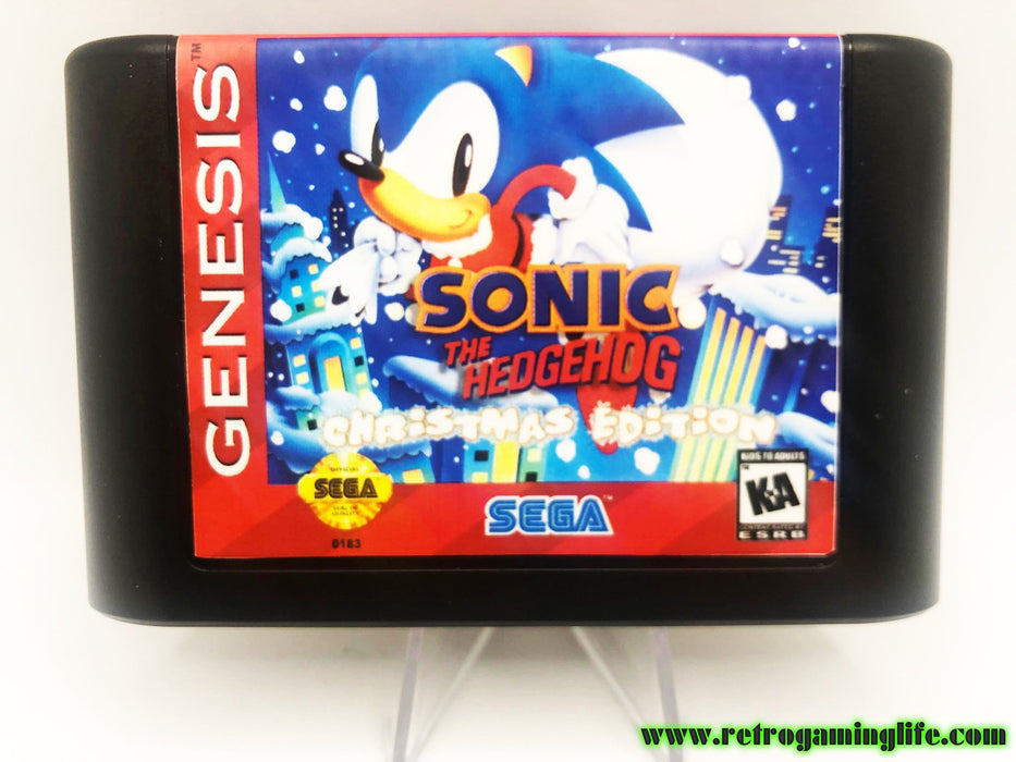 Sonic the Hedgehog Christmas Edition Sega Genesis Repro Game Cart - for just $19.99! 