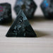 Black Inked Lightning Glass Cracked Glass (And Box) Polyhedral Dice DND Set - Premium Gemstone Dice - Just $19.99! Shop now at Retro Gaming of Denver