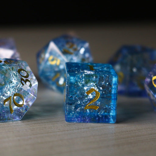 Blue Wing Forge Fire Glass Blue (And Box) Polyhedral Dice DND Set - RPG Game DND - Premium Gemstone Dice - Just $16.99! Shop now at Retro Gaming of Denver